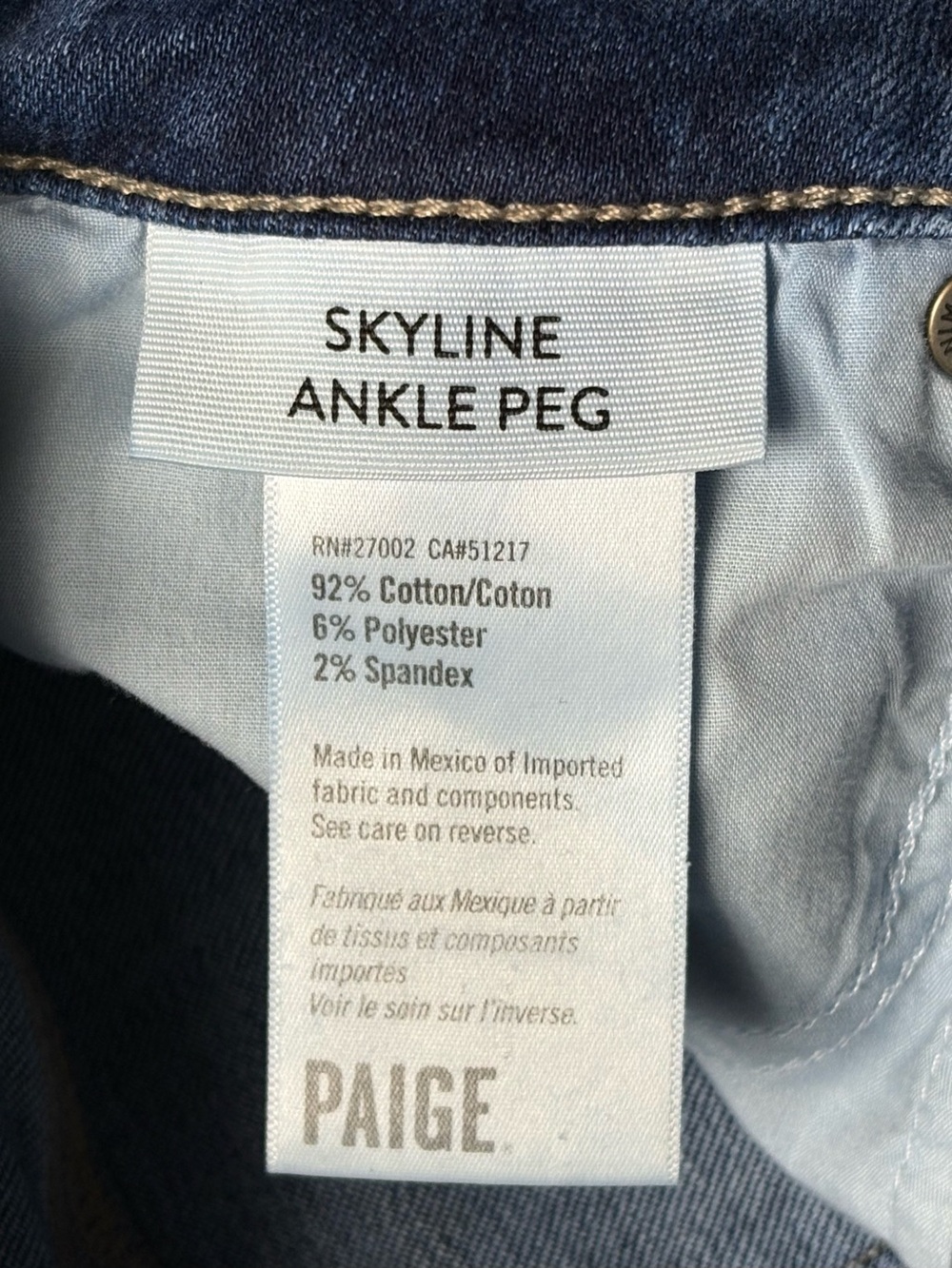 PAIGE Skyline Ankle Peg Ackley Distressed Raw Hem Jeans Size 26 - Picture 10 of 11